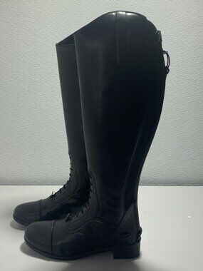 Saxon Women's Syntovia Field Riding Boots Womens Size 9 Black Leather